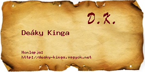 Deáky Kinga névjegykártya