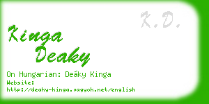 kinga deaky business card