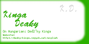kinga deaky business card